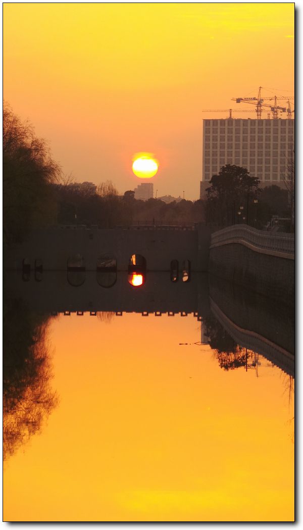 杭州迎來艷陽春日 直擊夕陽落日景